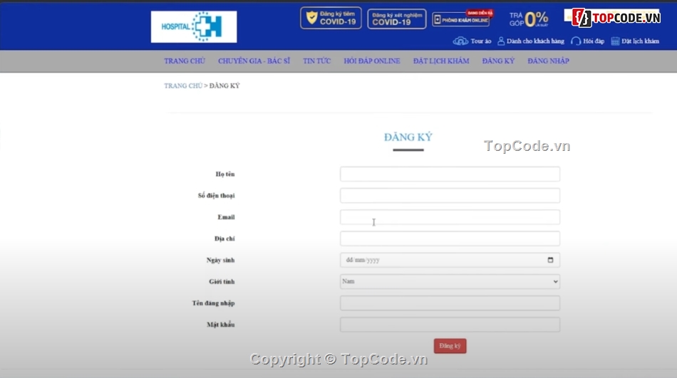 website,website online,website đặt lịch khám online